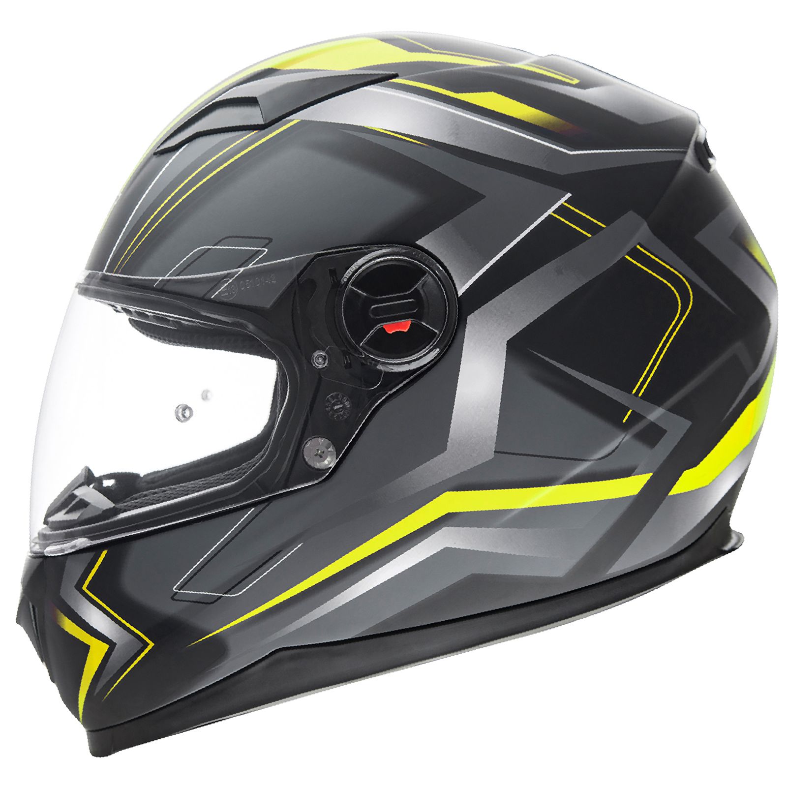 Casco integral Germot GM 320, negro mate/amarillo