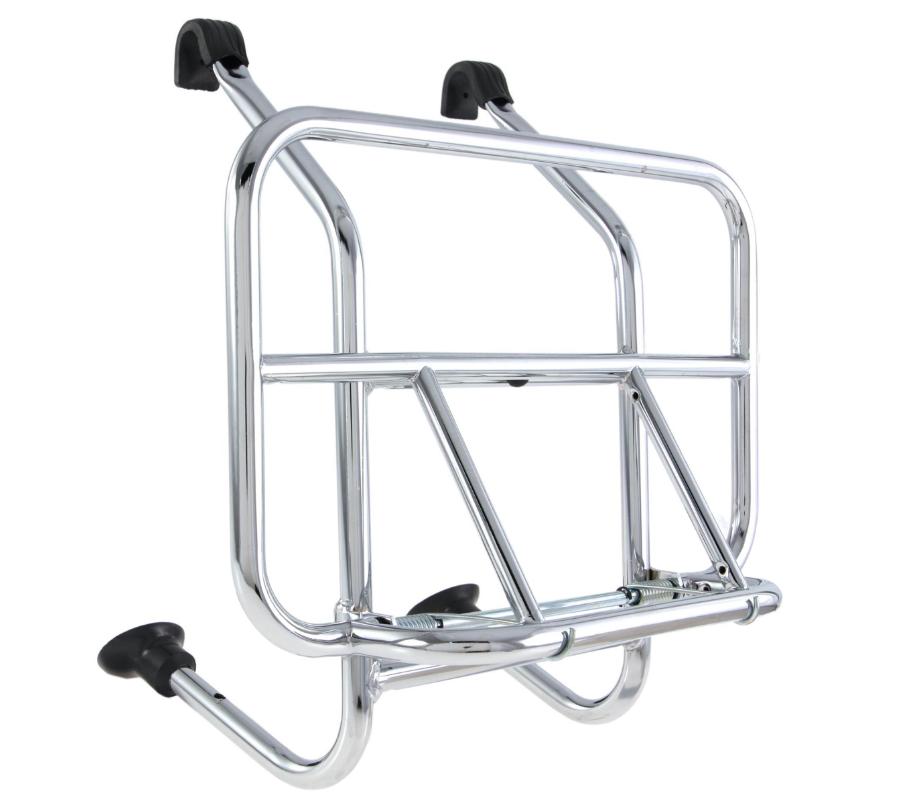 Portaequipajes delantero para Vespa PX 80-200cc, plegable, cromado