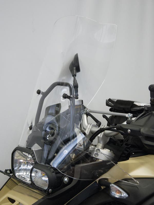 Parabrisas alta sobre soportes originales para BMW F 800 GS Adventure (13-18), humo claro