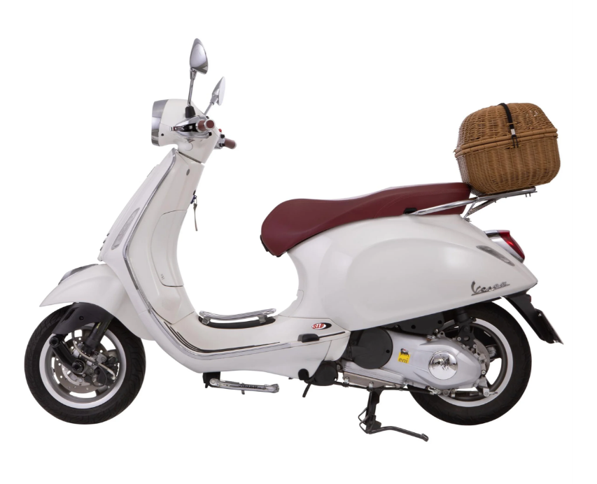 Kit de cesta portaequipajes "Classic" con portaequipajes para Vespa LX/LXV/S 50-150cc, marrón