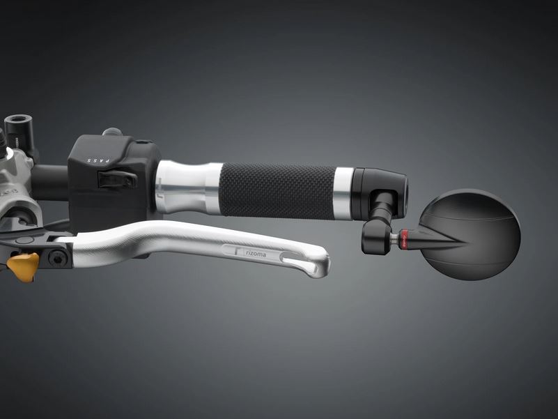 Espejo de extremo de manillar RIZOMA "SPY-R" Ø 80 mm izquierda o derecha para Vespa, anodizado negro