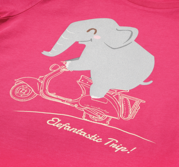 Camiseta infantil "Elefantastic Trip!", rosa