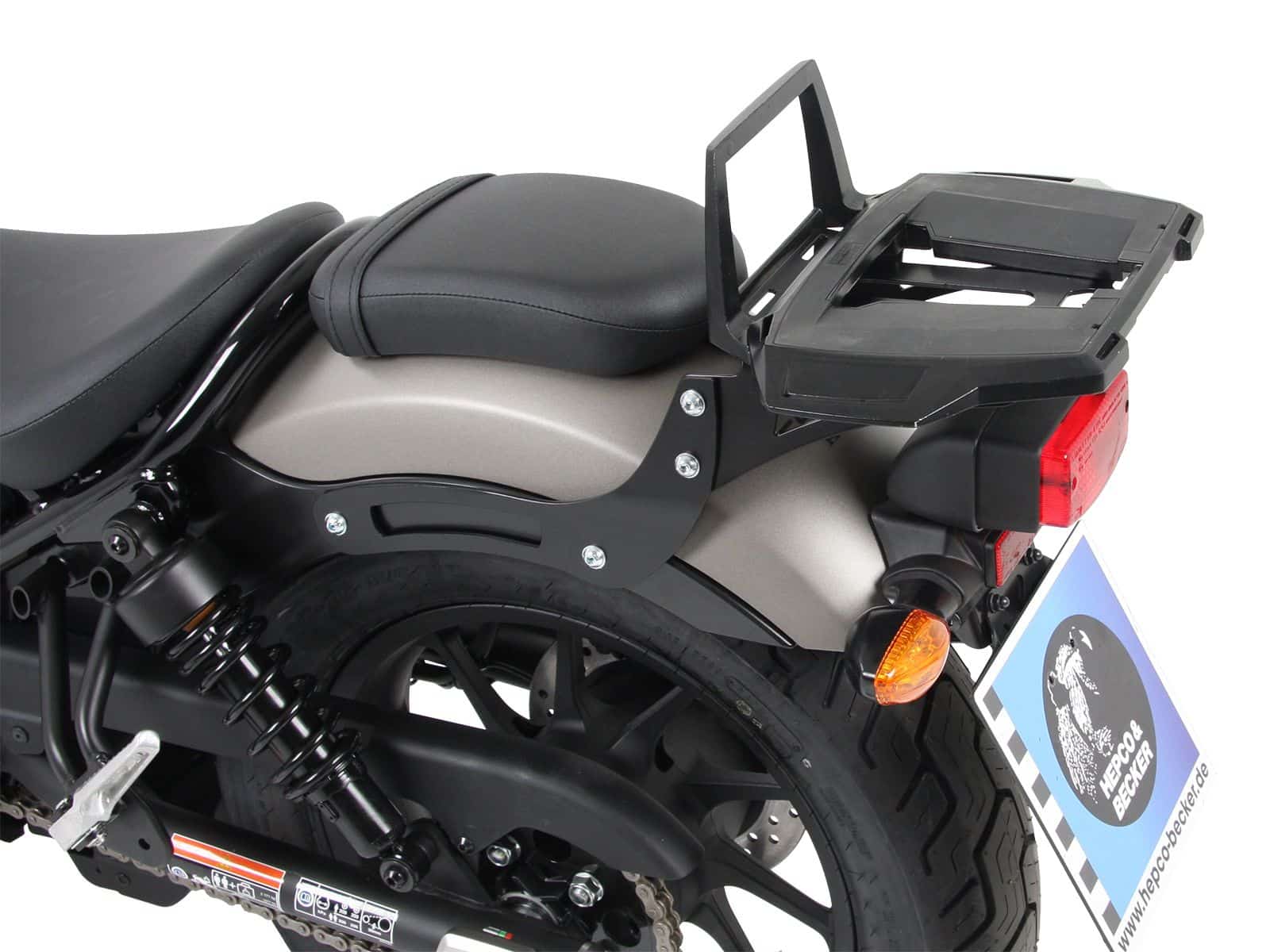 Portamaletas superior de aluminio negro para Honda CMX 500 Rebel (17-) Hepco & Becker