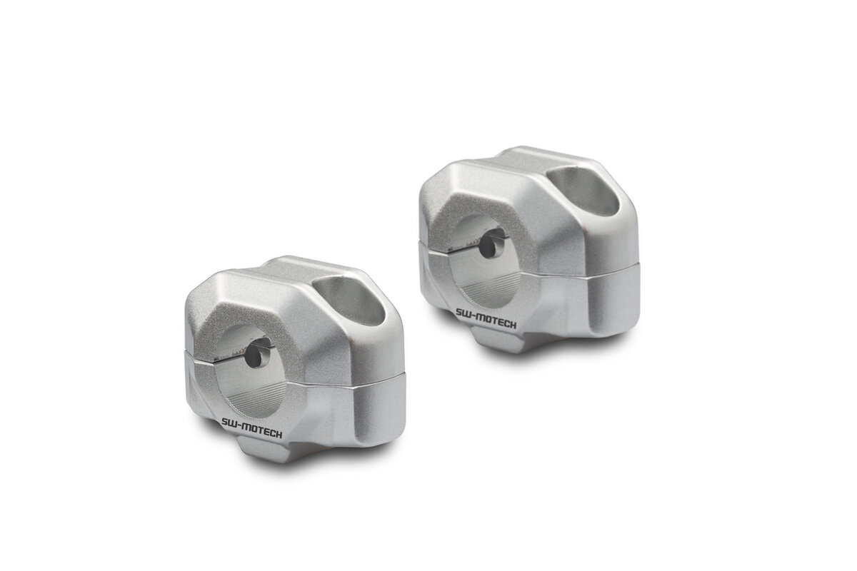 Elevador de manillar, plata para manillar Ø 22 mm, H=15 mm para Moto Guzzi V7 II - SW Motech