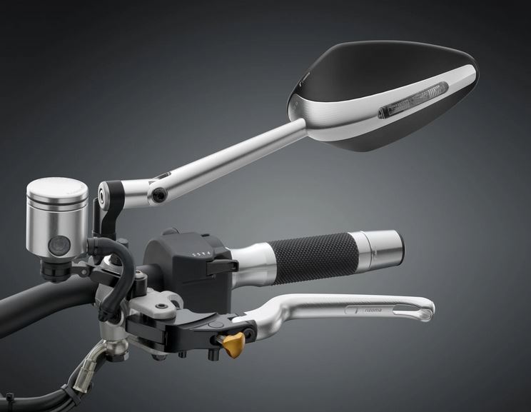 Espejo RIZOMA "Veloce L naked" izquierdo o derecho con intermitente para Vespa, anodizado plata