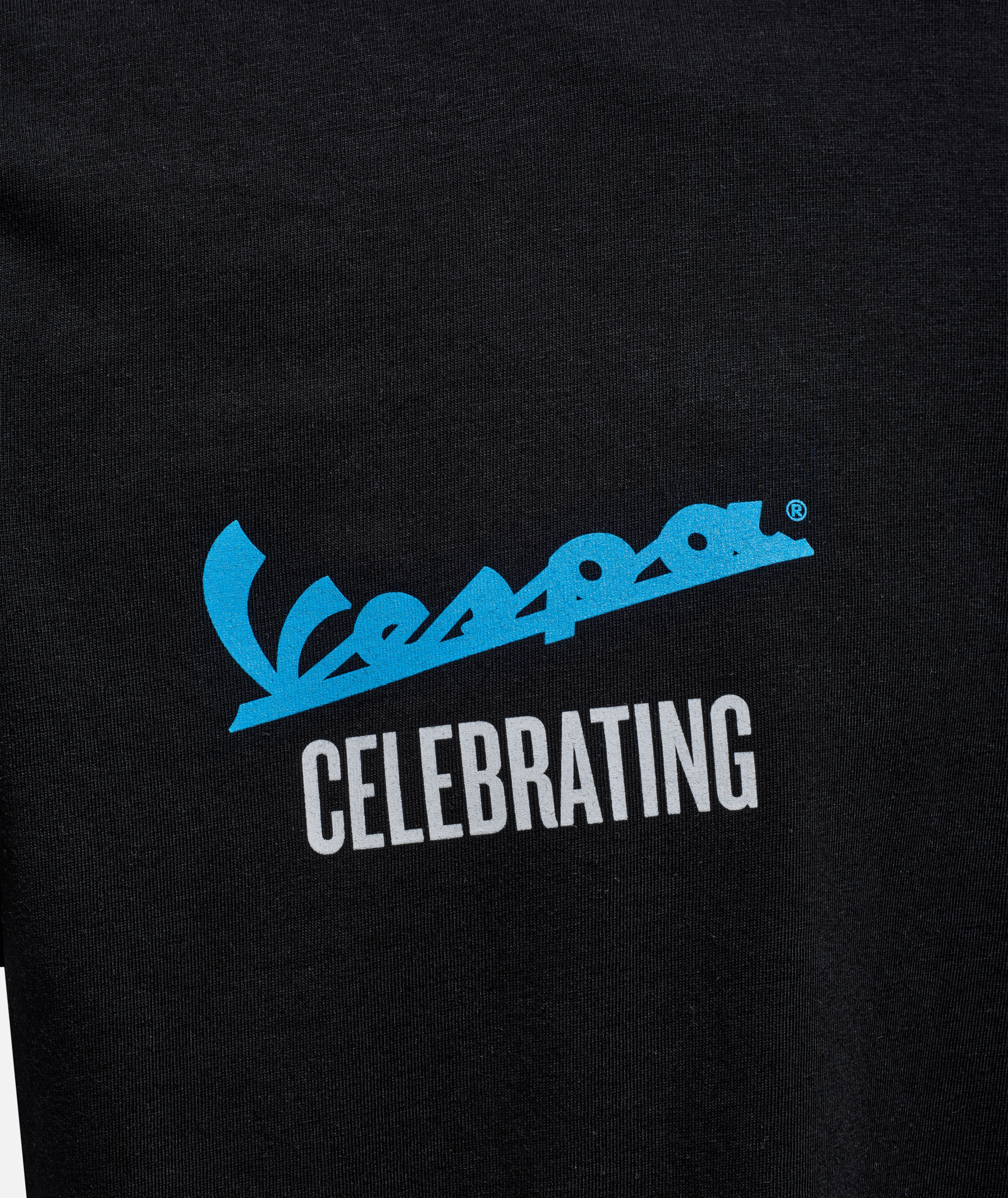 Camiseta Vespa "140 años Piaggio" negro azul