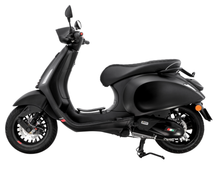 Conector mono ranura tubo pata escudo negro mate para Vespa Primavera/Sprint 50-150ccm