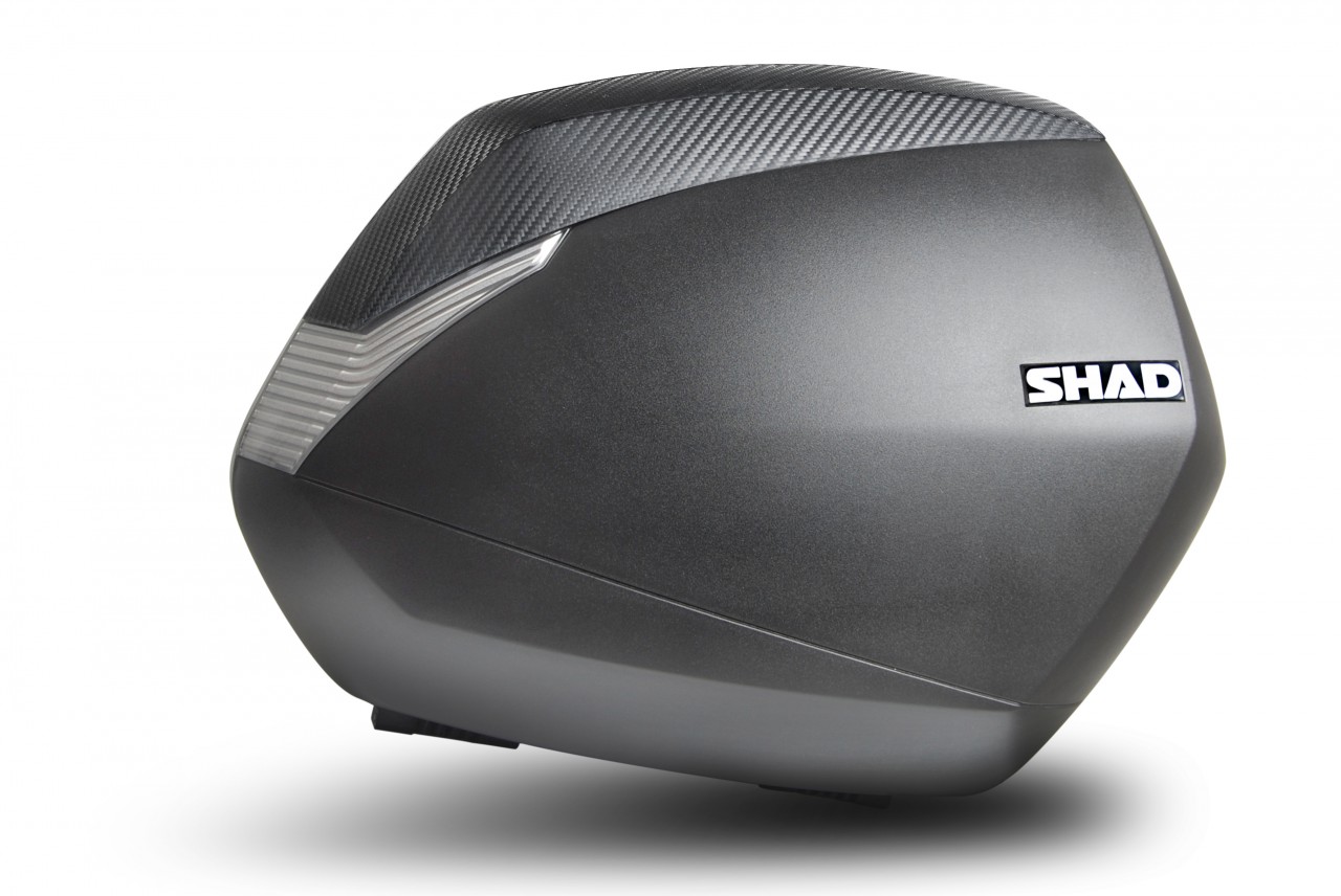 Juego de maletas laterales Shad SH36, negras con cubierta con efecto carbono, 36 l