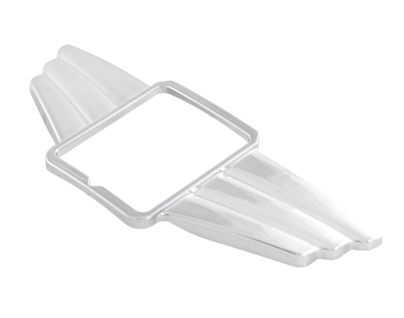 Aleta embellecedora en cascada para emblema cuadrado PIAGGIO, Mark II, para Vespa, aluminio, cromado