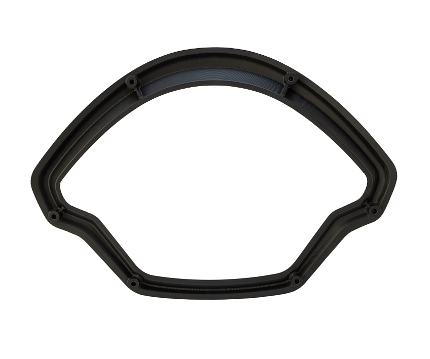 Anillo decorativo velocímetro para Vespa GTS/GTS Super 125/300cc (`22-), aluminio, anodizado negro mate