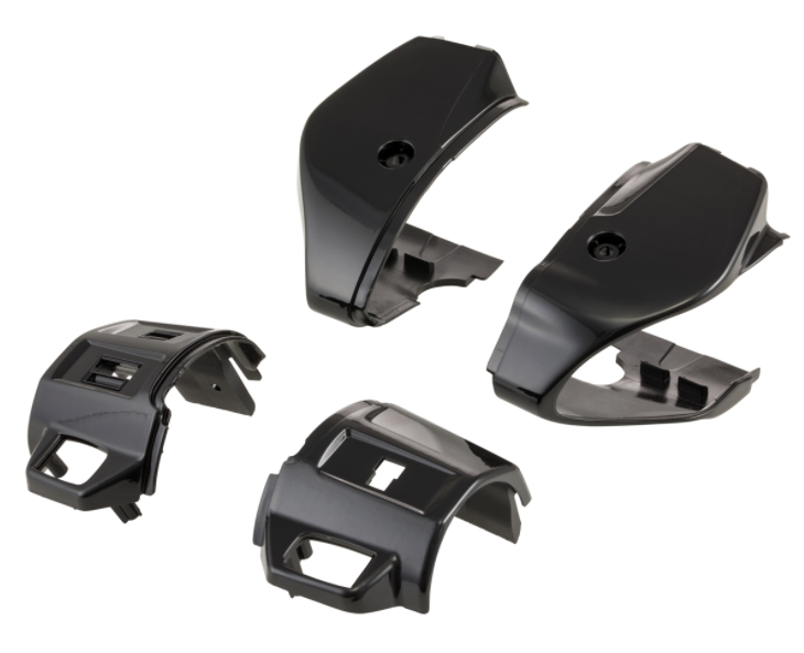 Tapa de la unidad de conmutación, derecha/izquierda, delantera/trasera para Vespa Primavera/Sprint, negro brillante