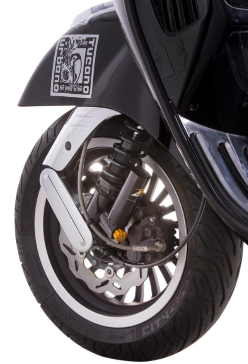 Amortiguador "Black Edition", delantero para Vespa Primavera/Sprint 50 -150cc 2T/4T AC, negro