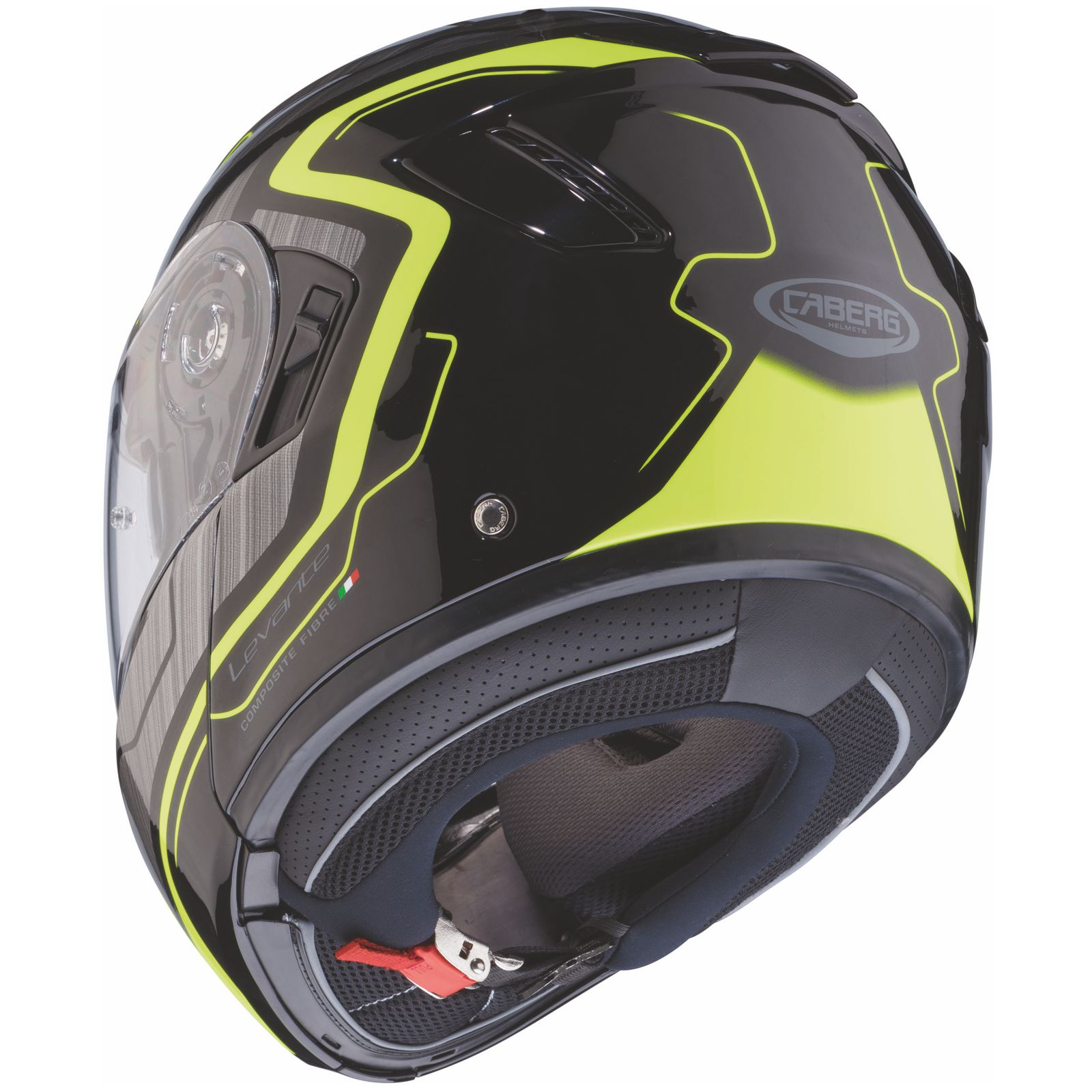 Casco Caberg Levo Flow, negro/gris-amarillo