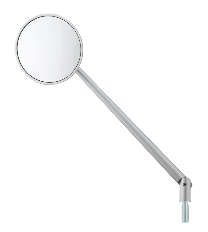 Retrovisor estándar para Vespa, rosca izquierda, plata mate