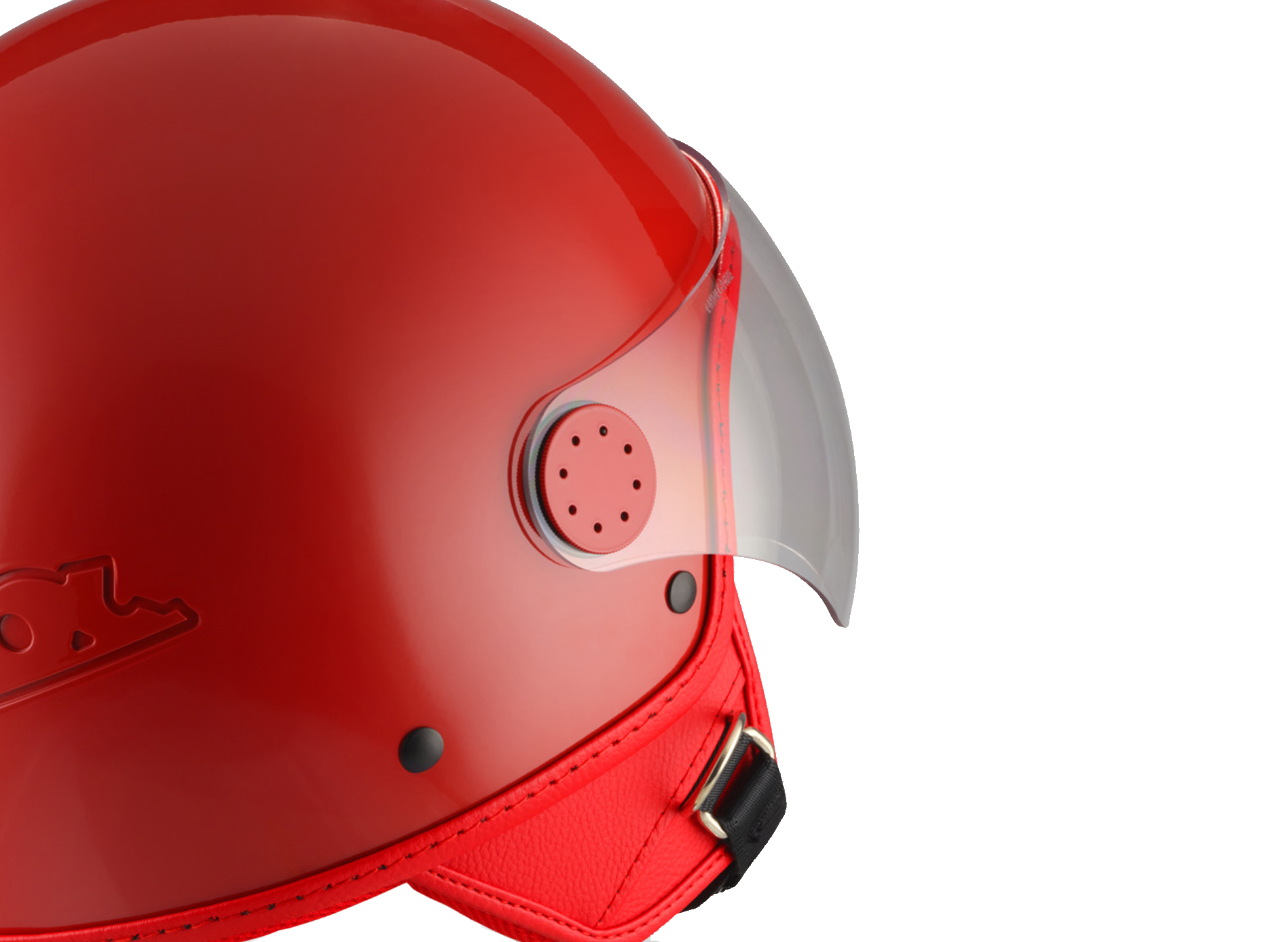Casco Vespa jet Visor 4.0 rojo