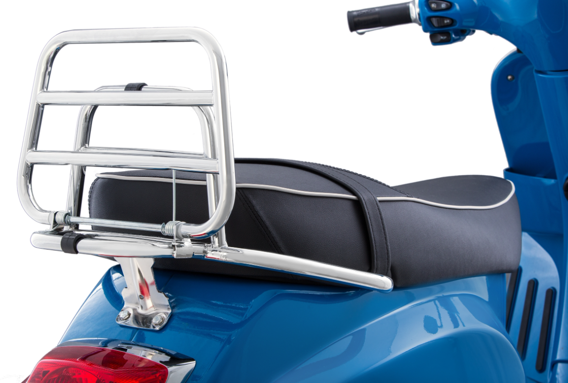 Portaequipajes trasero para Vespa LX /LXV /S 50-150cc, plegable, cromado