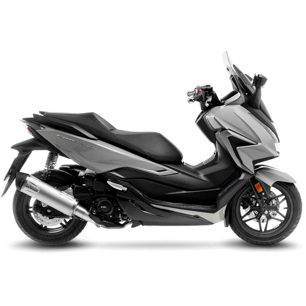 Sistema de escape LeoVince LV One Evo para Honda Forza 350, acero inoxidable plata, slip on, E-certificate