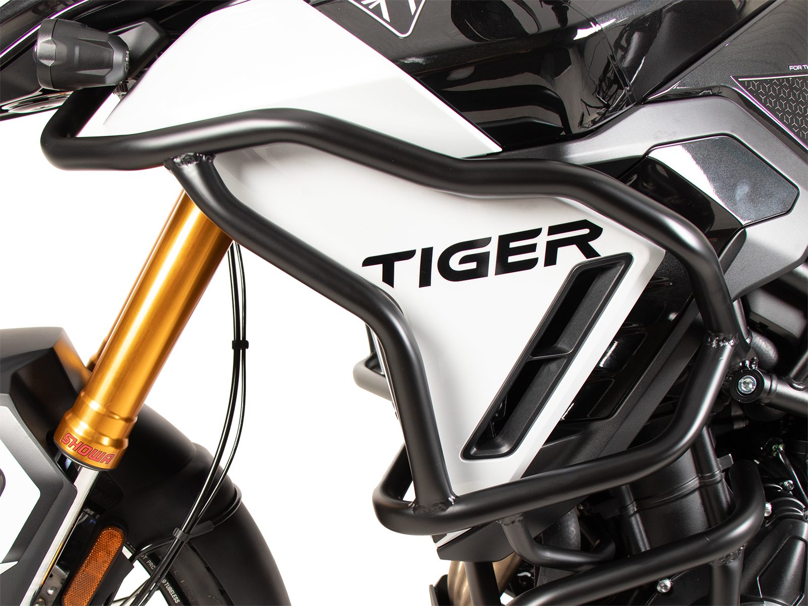 Barra protectora de depósito "Solid" negra para Triumph Tiger 900 GT / Pro (24-) Hepco & Becker