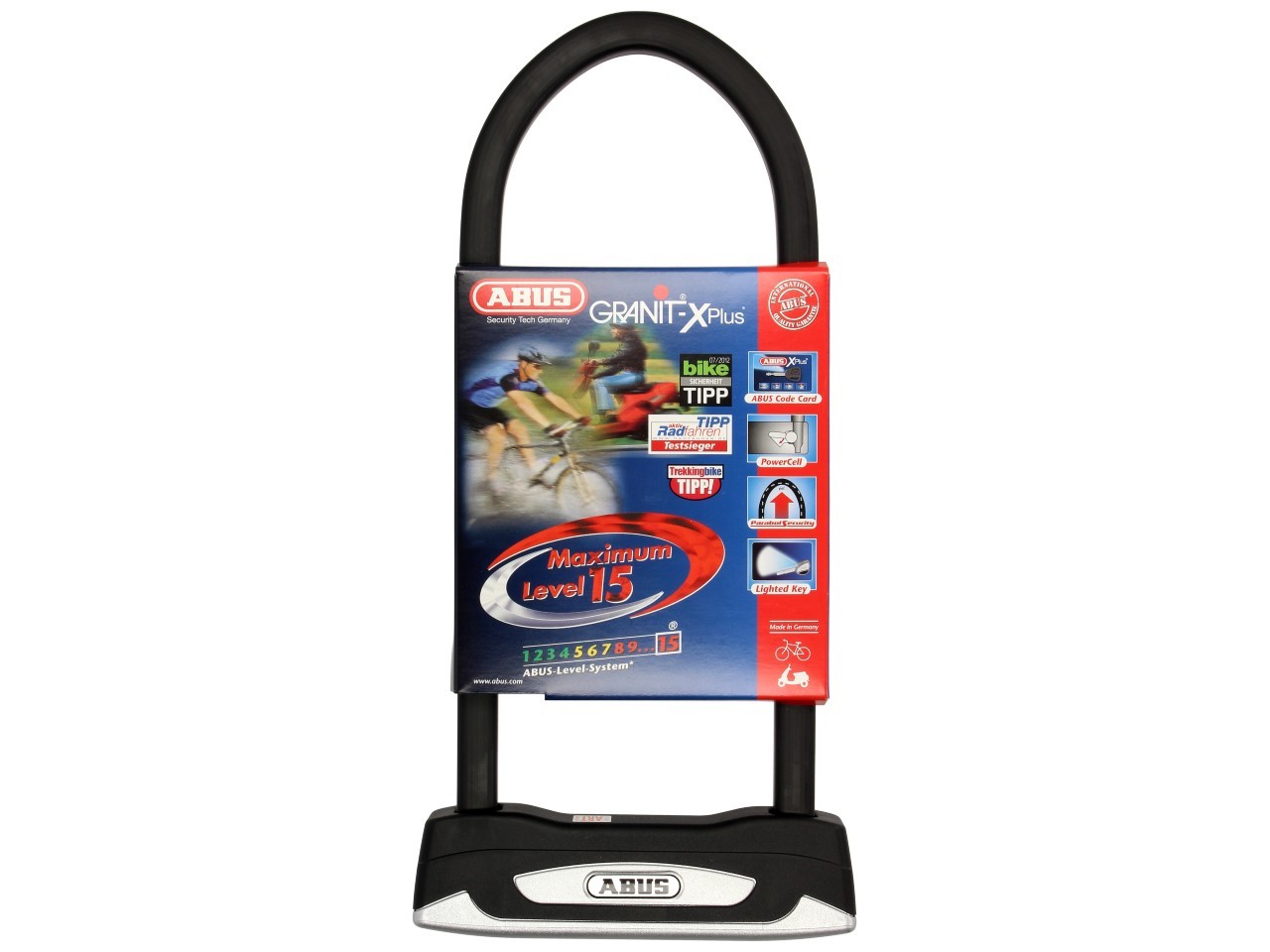 ABUS U-lock 230x108 Granit X-Plus 54 para moto, scooter y Vespa
