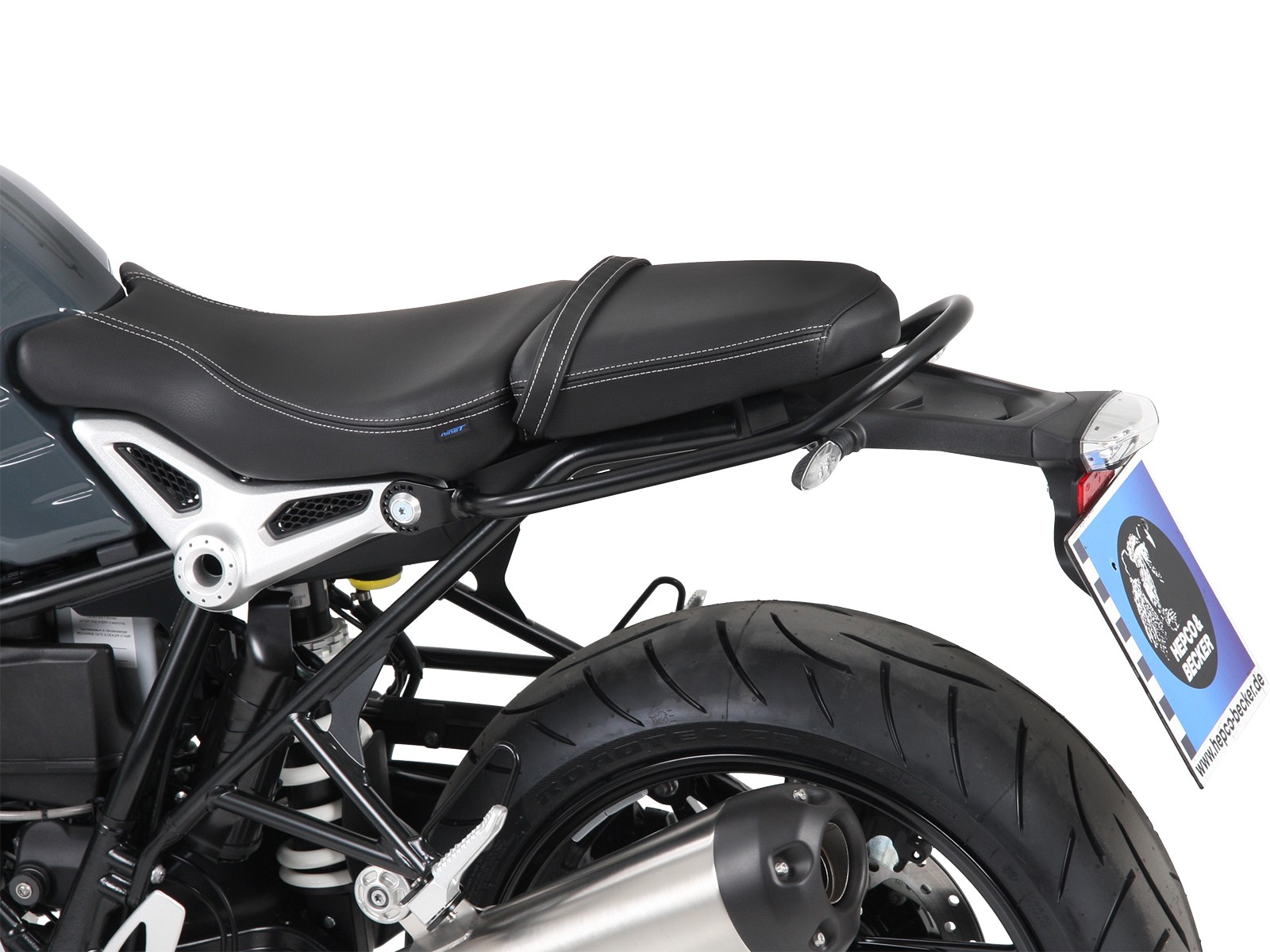 Asidero / barandilla pasajero negro para BMW R nineT Pure (17-23) Hepco & Becker