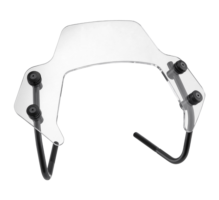 Flyscreen para Vespa Sprint 50-150cc 2T/4T, soportes negros, transparente