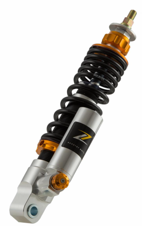 Amortiguador delantero para Vespa GTS/GTS Super 125-300cc ('14-'16), plata/naranja
