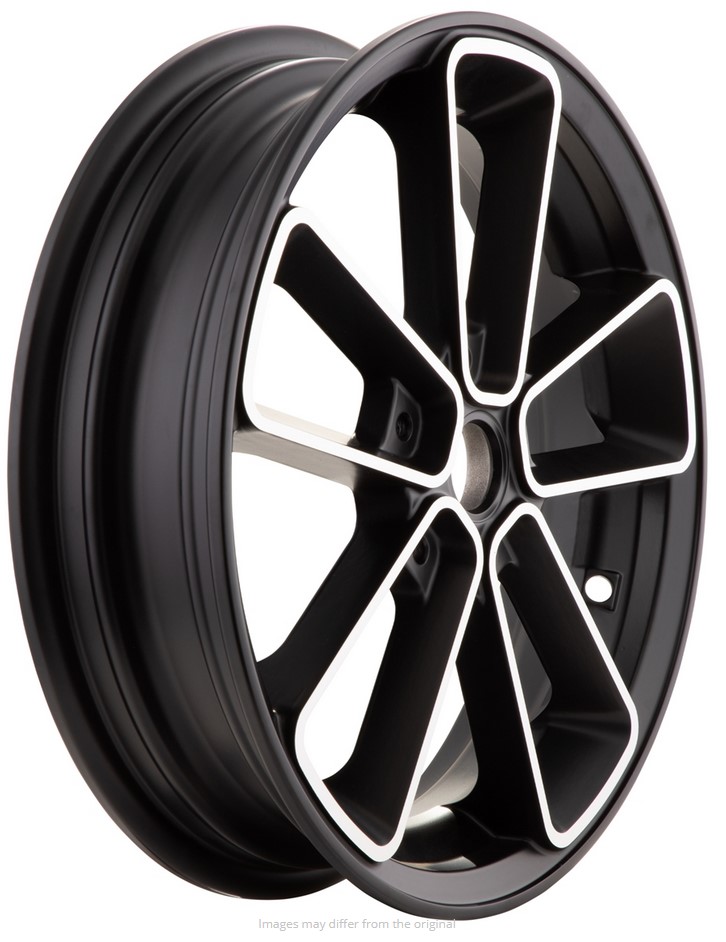 Llanta delantera/trasera 13" para Vespa GTS/GTS Super/GTV/GT 125-300cc, negra con llanta plateada