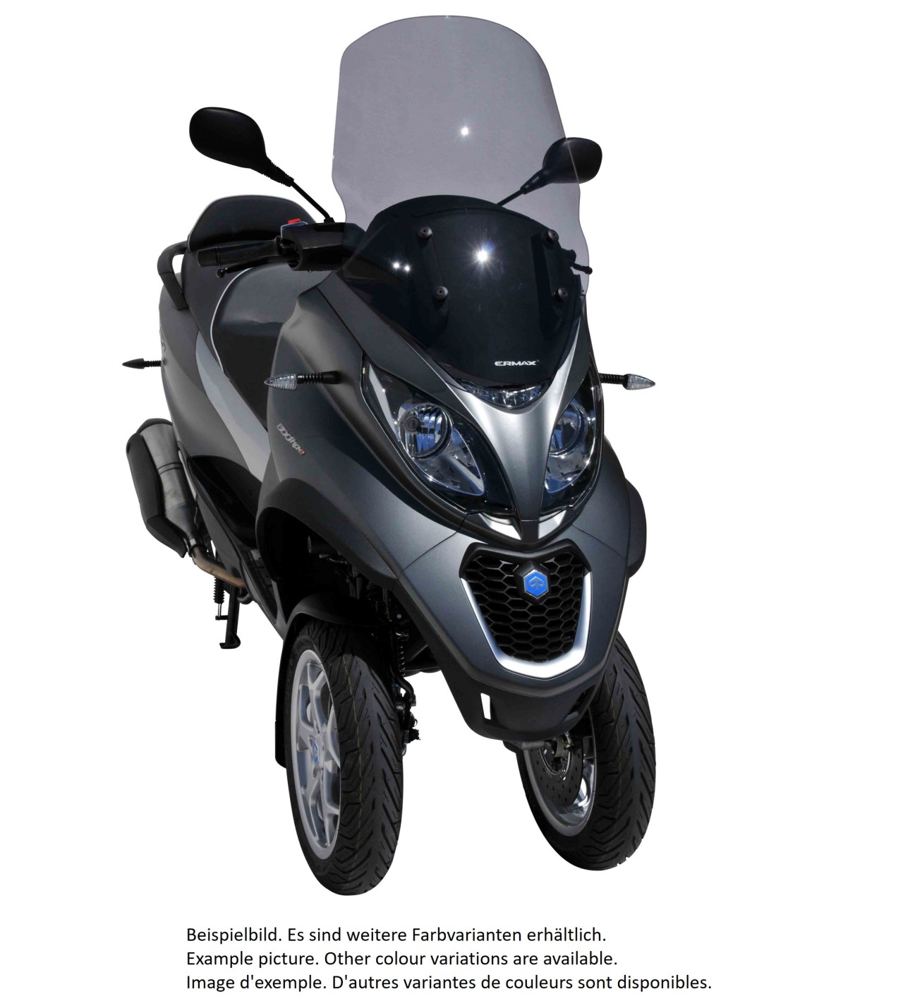 Parabrisas ERMAX para Piaggio MP3 400 HPE (-22), tintado/negro claro