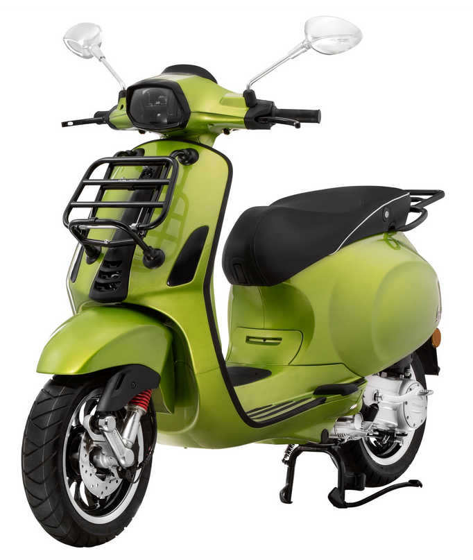 Portaequipajes trasero para Vespa Primavera /Sprint /Elettrica 50-150cc, negro brillante