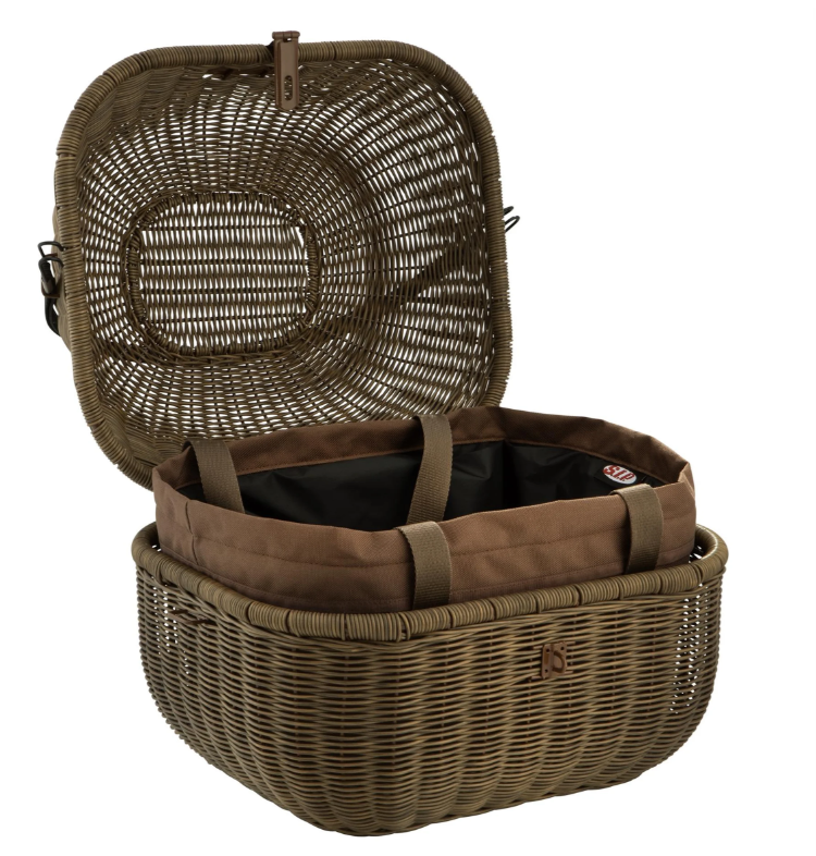 Kit de cesta portaequipajes "Classic" con portaequipajes para Vespa LX/LXV/S 50-150ccm, marrón oscuro