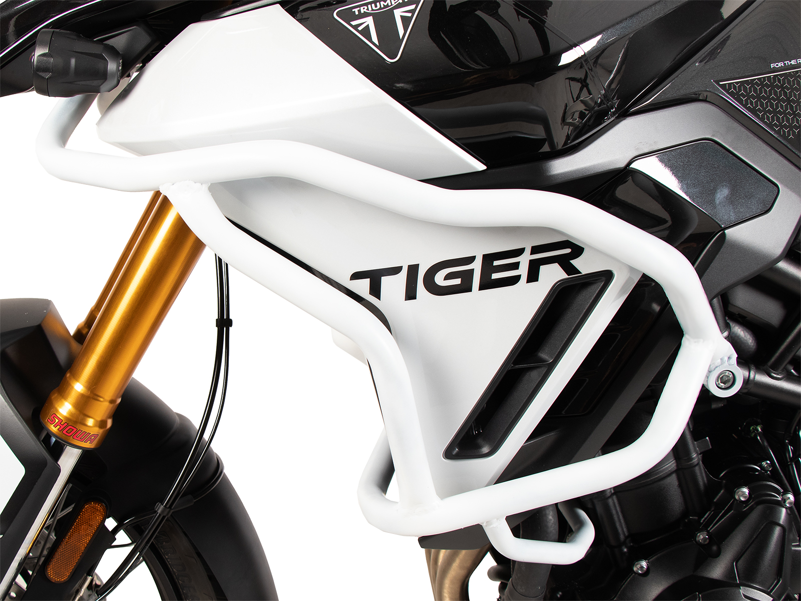 Barra protectora de depósito "Solid" blanca para Triumph Tiger 900 GT / Pro (24-) Hepco & Becker