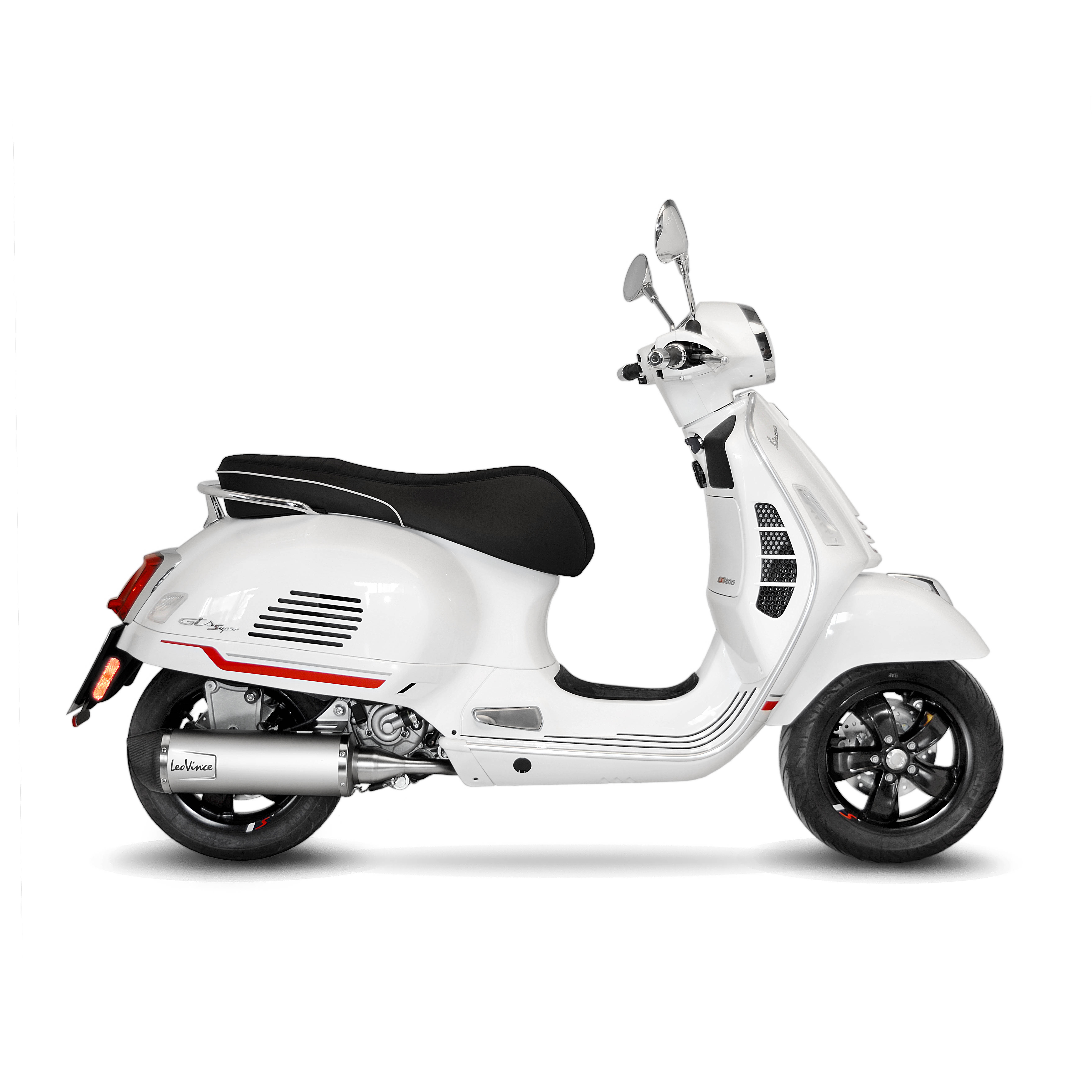 Sistema de escape LeoVince LV One Evo, acero inoxidable, plata, sistema completo, para Vespa 300 GTS Euro 5