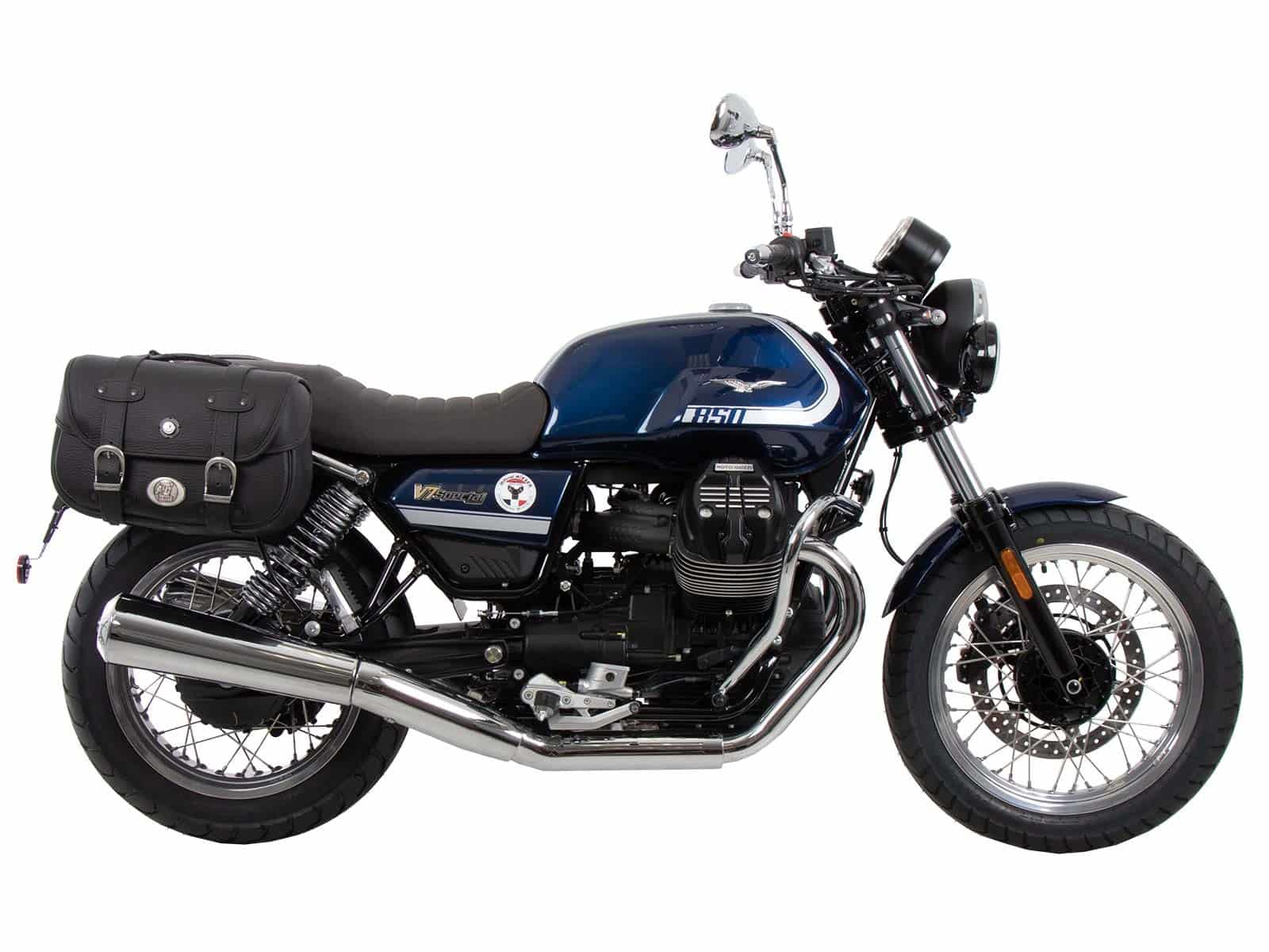 Soporte lateral C-Bow negro para Moto Guzzi V7 850 Special/Stone/Centenario (21-24) Hepco & Becker
