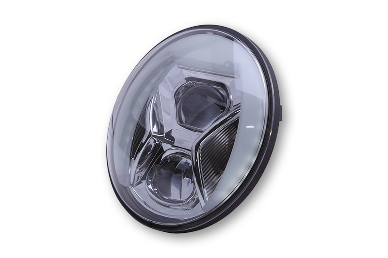 HIGHSIDER pro 7 pulgadas inserto de faro tipo 8 LED cromado E-approved (1pc)