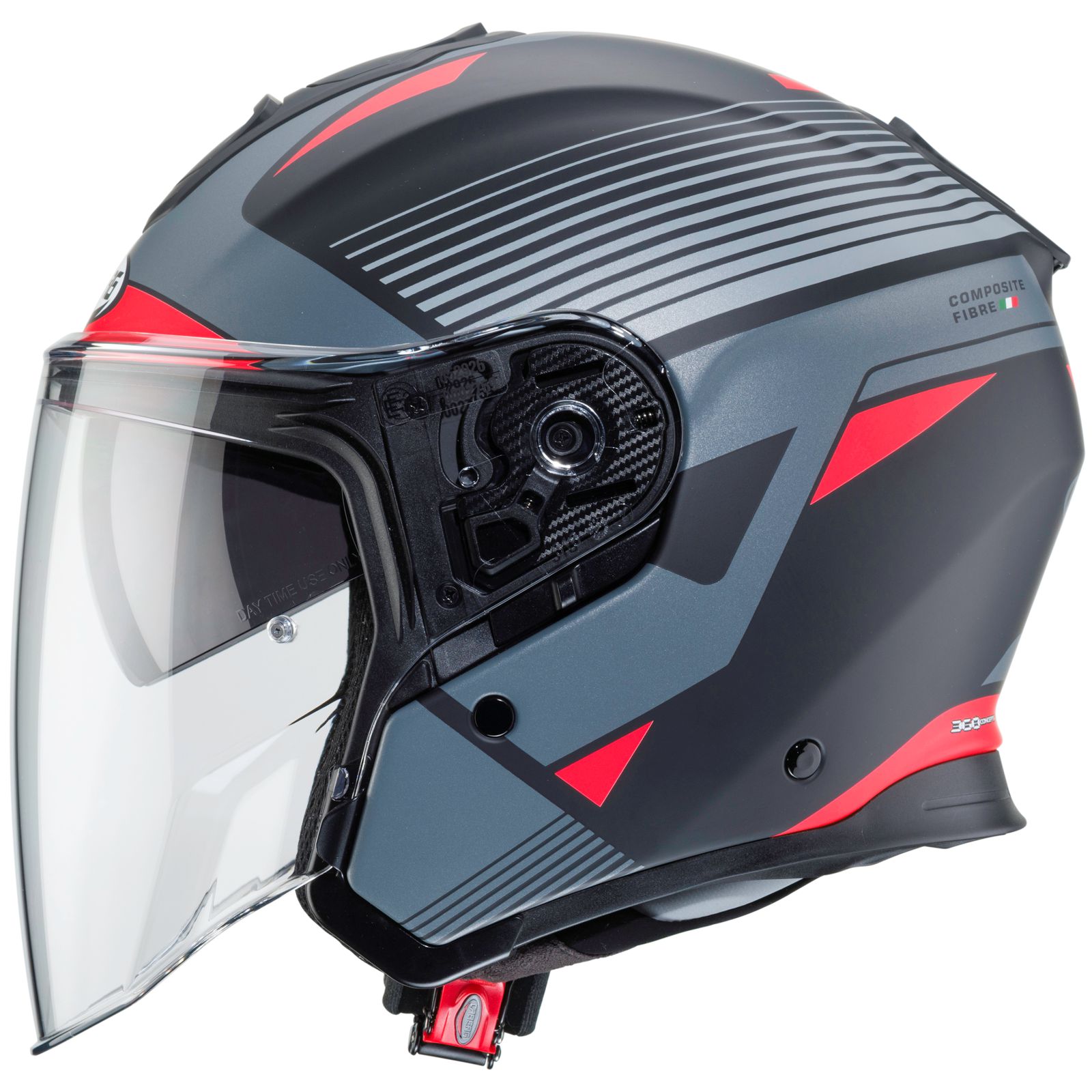Casco Caberg Flyon Rio, negro mate/rojo antracita