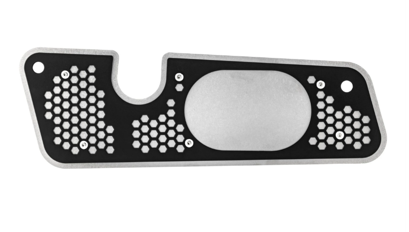 Embellecedor escape basculante para Vespa GTS/GTS Super/GTV/GT, plata/negro