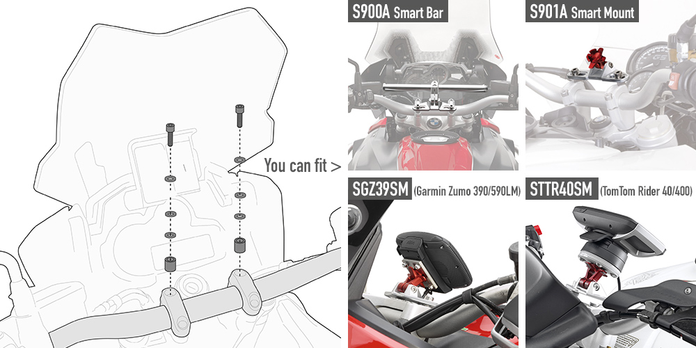 Kit para el montaje de la Smart Bar S900A / Smart Mount S901A Givi