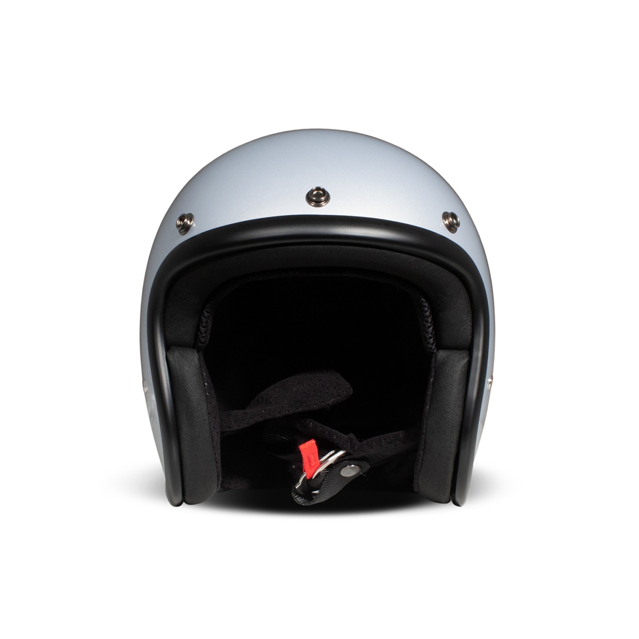 Casco DMD jet Retro, plateado, brillante, Hielo, fibra de vidrio, ECE 22.06