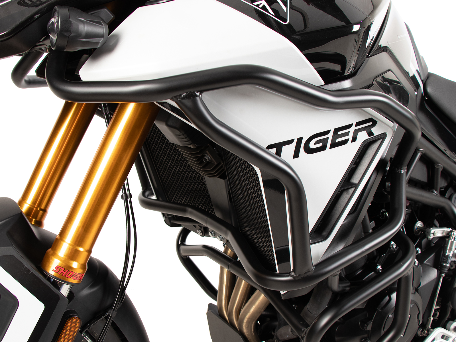 Barra protectora de depósito "Solid" negra para Triumph Tiger 900 GT / Pro (24-) Hepco & Becker
