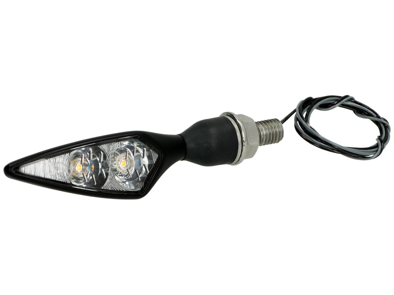Indicador Kellermann, Rhombus Extreme, acero, LED, VR/HL, 12 V, negro satinado, M8x20, homologado E