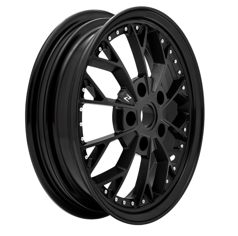 Llanta Comb 2 delantera/trasera 12" para Vespa GTS/GTS Super/GTV/GT/946 125-300ccm, negro brillante