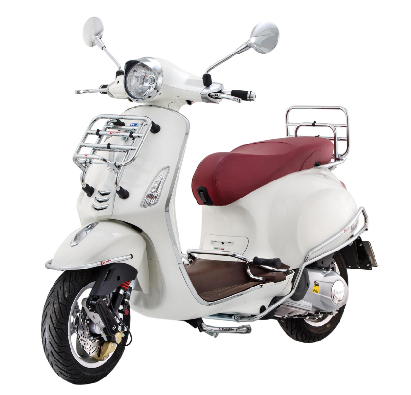 Guardabarros parachoques delantero para Vespa LX/LXV/S/Primavera/Sprint/Elettrica 50-150ccm, cromado
