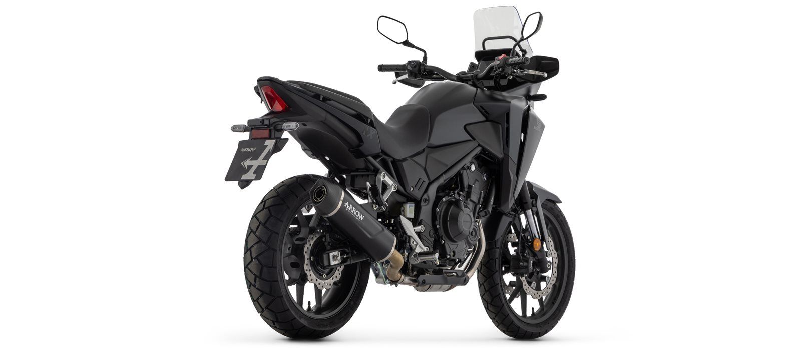 ARROW Escape INDY RACE EVO Aluminio negro para Honda NX500 / CB500 Hornet (24-)