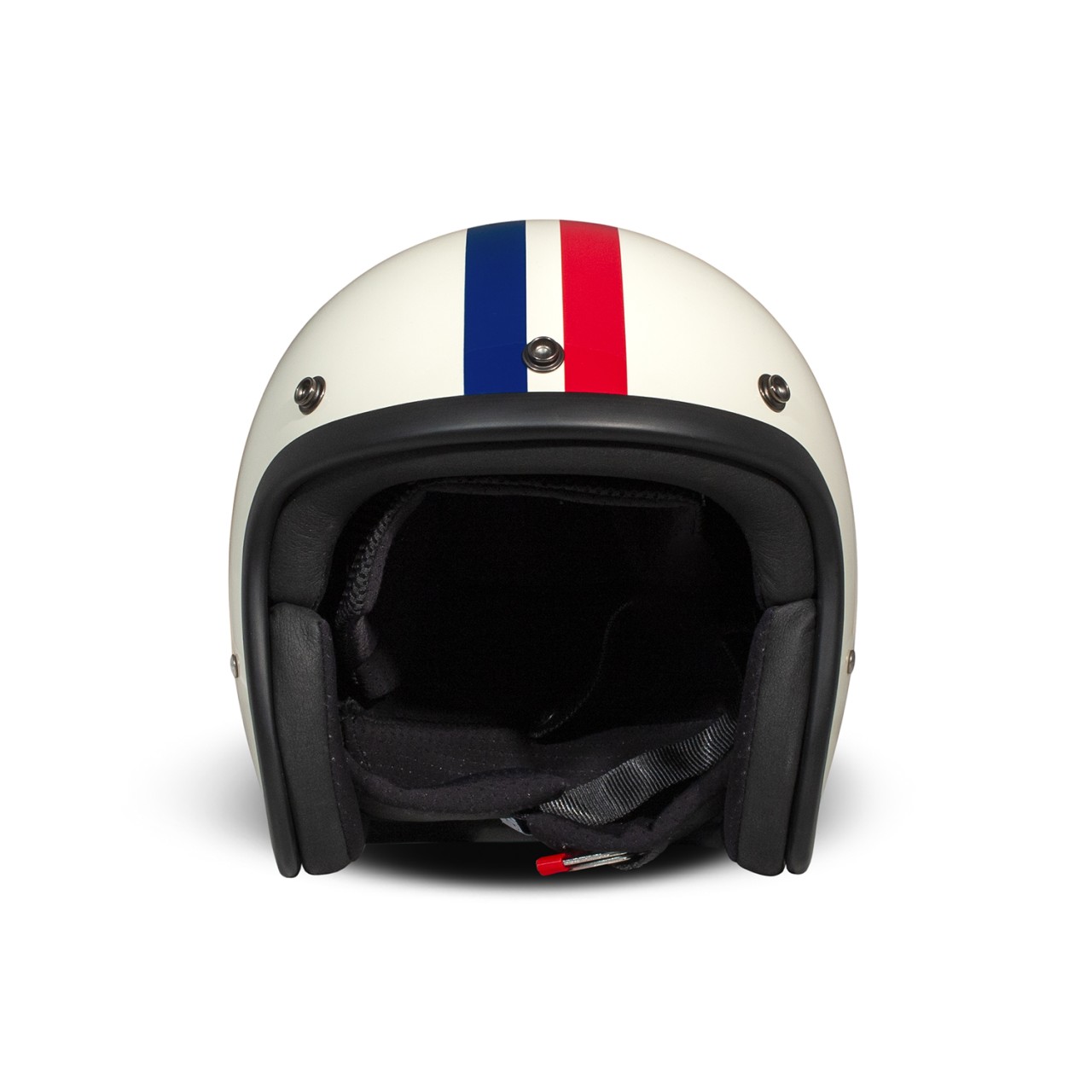 Casco DMD jet Retro, blanco, mate, triple, fibra de vidrio, ECE 22.06