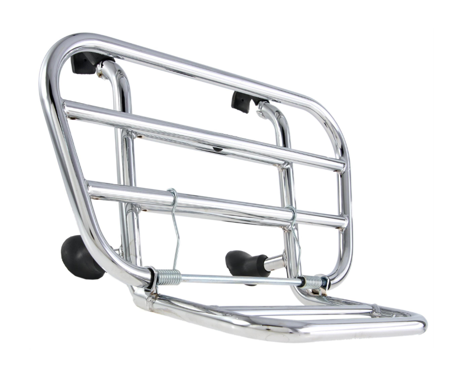 Portaequipajes delantero para Vespa PX 80-200cc, plegable, cromado