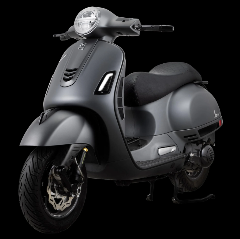 Asiento deportivo "Black Editiont" para Vespa GTS/GTS Super/GTV 125-300ccm (14-), acolchado negro
