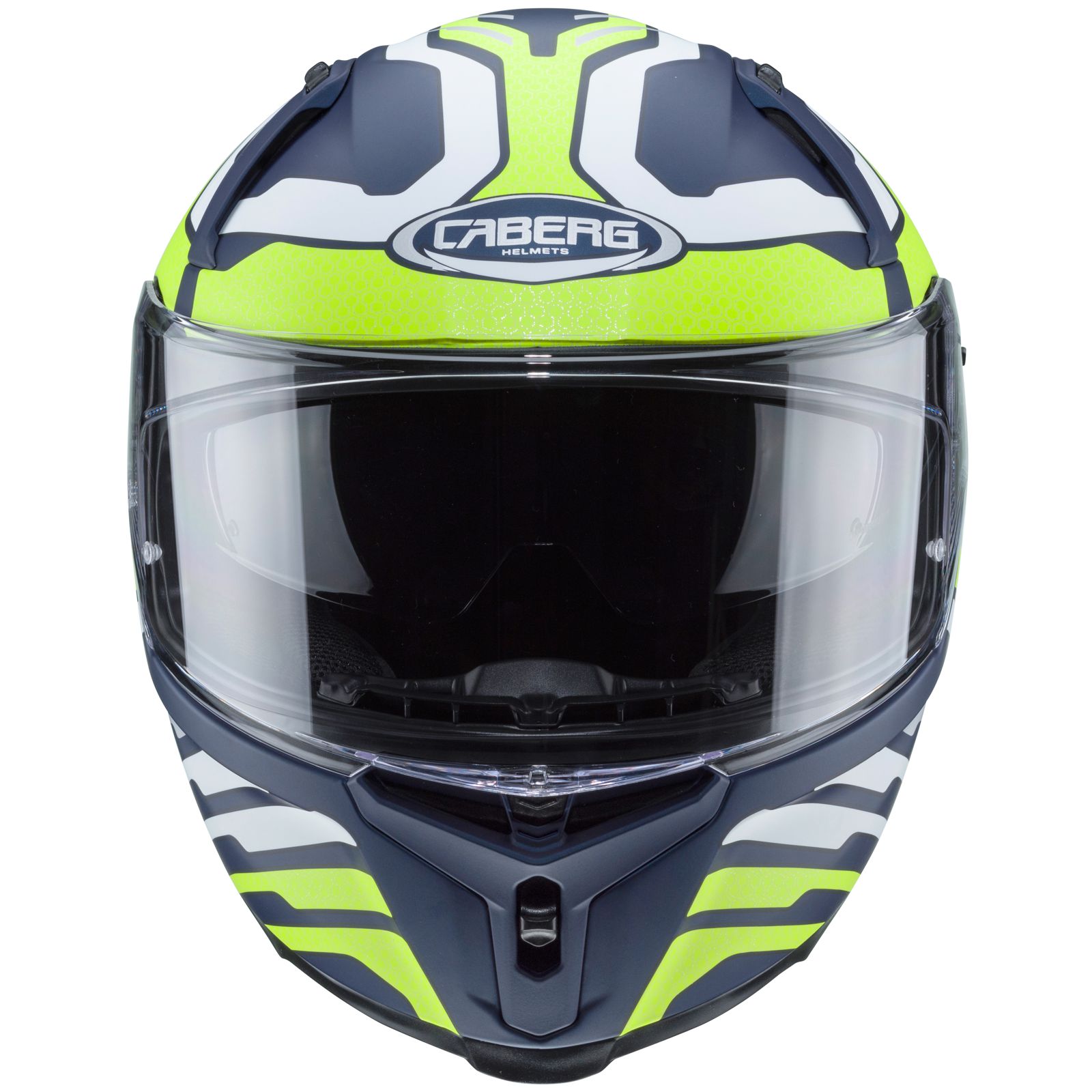 Casco Caberg Avalon Forge, azul mate/amarillo fluo-blanco
