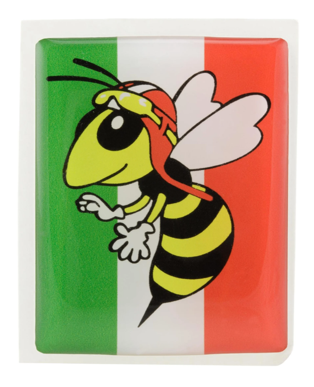 Emblema Vespa "Avispa" cascada de 4 esquinas, verde/blanco/rojo