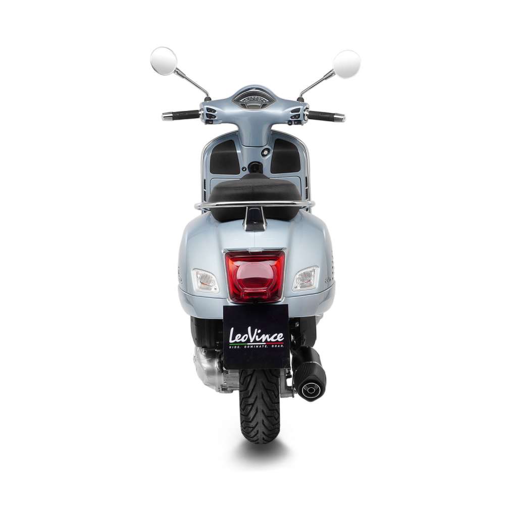Sistema de escape LeoVince SBK Nero para Vespa GTS 125 /Super, negro, slip on, certificado E, Euro5