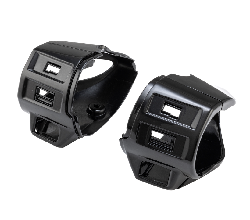 Tapa de la unidad de interruptores, izquierda y derecha para Vepsa Primavera/Sprint/Elettrica, negro brillante